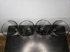 Vintage Libbey Smoked Gray Pilsner Glasses w Round Weighted Base Set of 4