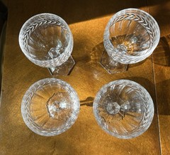 Set Of 4 Villeroy & Boch Miss Desiree Pressed Wine Claret Goblets 6″ Excellent