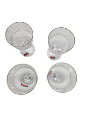 Fostoria Renaissance Crystal Water Goblets Platinum Trim Lot Of 4