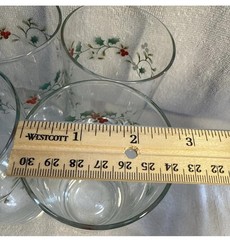 Pfaltzgraff Winterberry 16 oz Tall Clear Glasses Tumblers 6.25″ Tall Set of 4