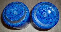 TWO Hand Blown Art Glass CONFETTI TUMBLERS Artist Signed