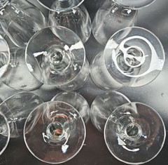 12 Arcadia Starlight Iced Tea Glass Set Vintage Clear Stars Cut Stemware MCM Lot