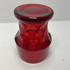 Vtg Viking Ruby Red Georgian Honeycomb Drinking Glass 5″ Water Tumbler Uv Glow