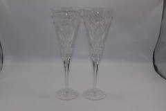 SET OF 2 WATERFORD CRYSTAL TIMES SQUARE JOY 10-1/4″ TOASTING CHAMPAGNE FLUTES