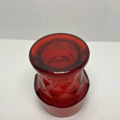 Vtg Viking Ruby Red Georgian Honeycomb Drinking Glass 5″ Water Tumbler Uv Glow