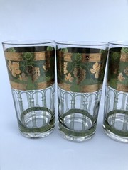 Cera Golden Grape Glass Highball Tumbler Set Of 8