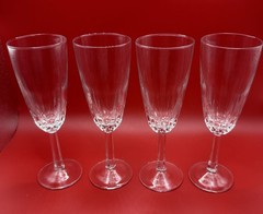 Vintage Set 4-Cristal D’Arques Durand France DIAMANT Champagne Flutes 7” 4 fl oz