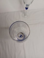 NICE!!! Cobalt Blue Teardrop Champagne Flutes Wine Glass lot 2 EUC