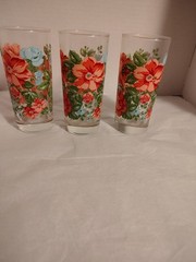 Pioneer Woman Vintage Floral Tumblers Drinking Glasses 16 Fl Oz Set of 3