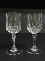 Cristal D’Arques Durand Longchamp Cordial Glasses Set of 2 France 2oz Crystal