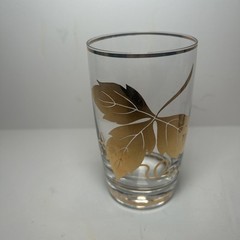 Vintage Gold Grape Leaf Set of 3 Drinking Juice Glasses