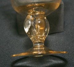 4 Vintage Swedish Hand Made Crystal Gulli Gold Ingrid Skruf Cocktail / Sherbet