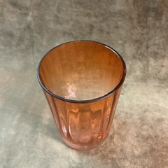 Victorian Libby Glass Company Cranberry Amberina Rib Optic Water Tumbler