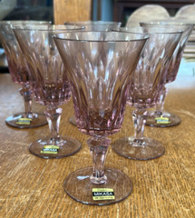 Lot of 6 Mikasa Crystal Purple Amethyst Glass 5 1/2 Inch Goblets
