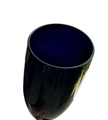 Libbey Black Amethyst Glass Champagne Flute Vintage approx 8 3/4″ Tall