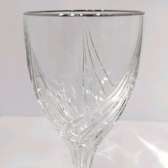 Lenox Debut Crystal Water Goblet Clear Platinum Rim 8 1/4″ Made In Germany