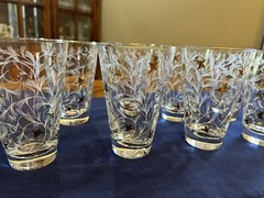 Vintage Libbey Lily Of The Valley Drinking Glasses ~ Set Of 8 Beautiful Design