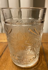 Anchor Hocking Sandwich 5 Oz Flat Juice Glass Clear Pressed Glass Vintage