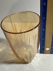 Vintage Lustre Marigold Peach Tumbler Replacement Iridescent Mid Century