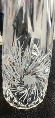 Czech Lead Crystal High Clarity Sparkle Starburst Pedestal Etched Vace 9″T Heavy