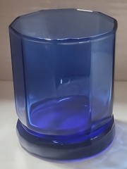 Vintage Anchor Hocking Essex Cobalt Blue Faceted Glass Tumbler 4 Tall 4 Short RV