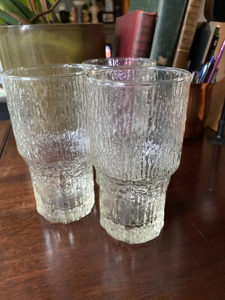 Three Glacier Tumbler Glasses by Indiana Glass Company