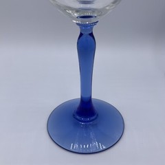 4 Lenox Cobalt Blue Stem Wine Glasses Goblets 8” Swag Drape Gold Rim 8 oz