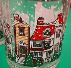 Vintage Luminarc D’Arques Dublin Christmas «Snowy Village» Glasses Set Of 3