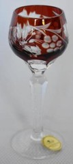 LOVELY HUTSCHENREUTHER GERMANY RUBY CRANBERRY CTC GRAPES MOTIF PEDESTAL CORDIAL