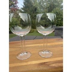 ROSENTHAL Cupola Red Wine Crystal Glass Studio Line Double Stem 7 1/8”~set Of 2