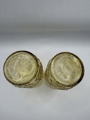 Anchor Hocking Set Of 2 Spring Song Daisy Tumbler Cups Honey Gold Amber 5”
