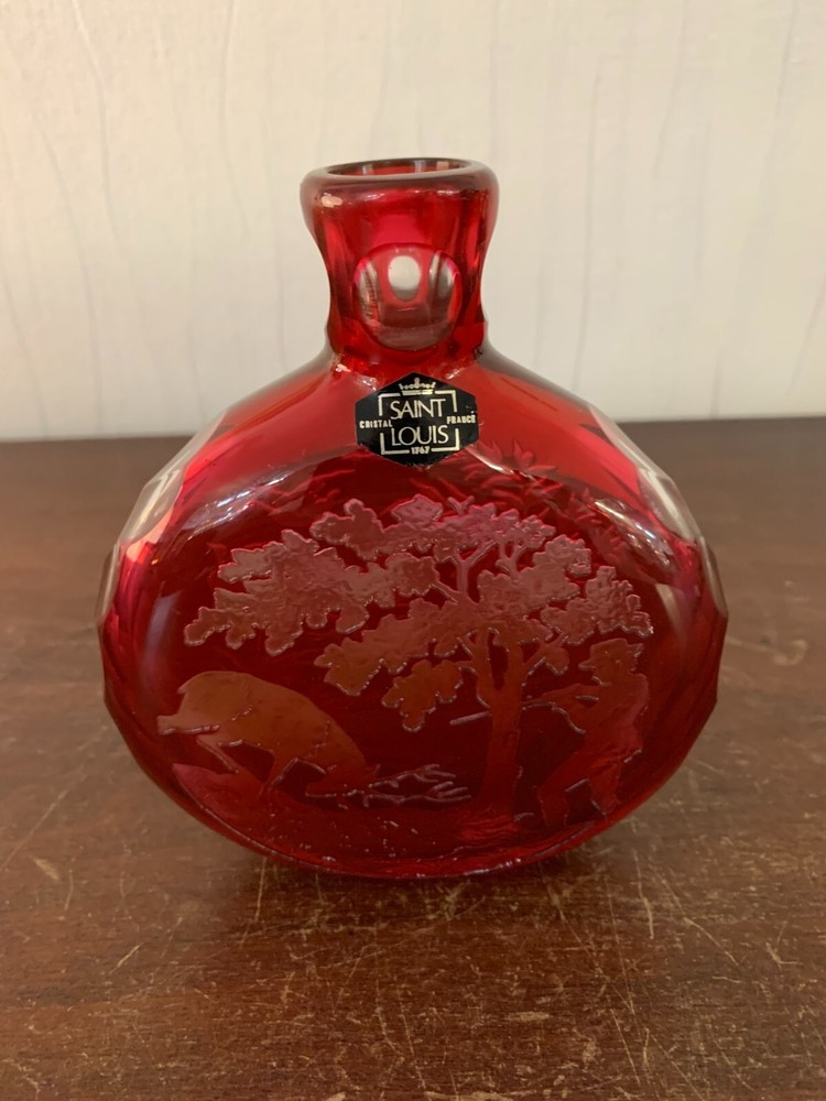 Engraved Crystal Flask from Saint Louis Model 2