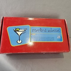 4 SILVESTRI Cocktail Martini Glasses Colorful Olive Read Description