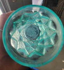 Vintage Anchor Hocking Aquamarine Gemstone Kimberly 5.25″ Glass Tumbler w/DWD