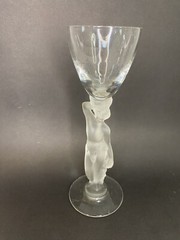 Frosted Nude Stem 6″ CORDIAL GLASS Small Chips on Base