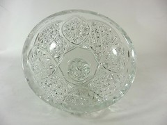 Cut Crystal Biscuit Jar Lidded Candy Dish Heavy Clear Glass Vanity Bathroom