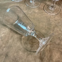 Circa 1880S Mckee Glass Company Clear Water Goblet A Lot Of 4 “S” monogram