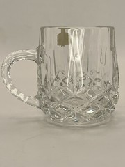 Vintage MCM 24% Lead Cut Yugoslavian Crystal Zajecar Mini Mug Cup 3″ Beer Stein