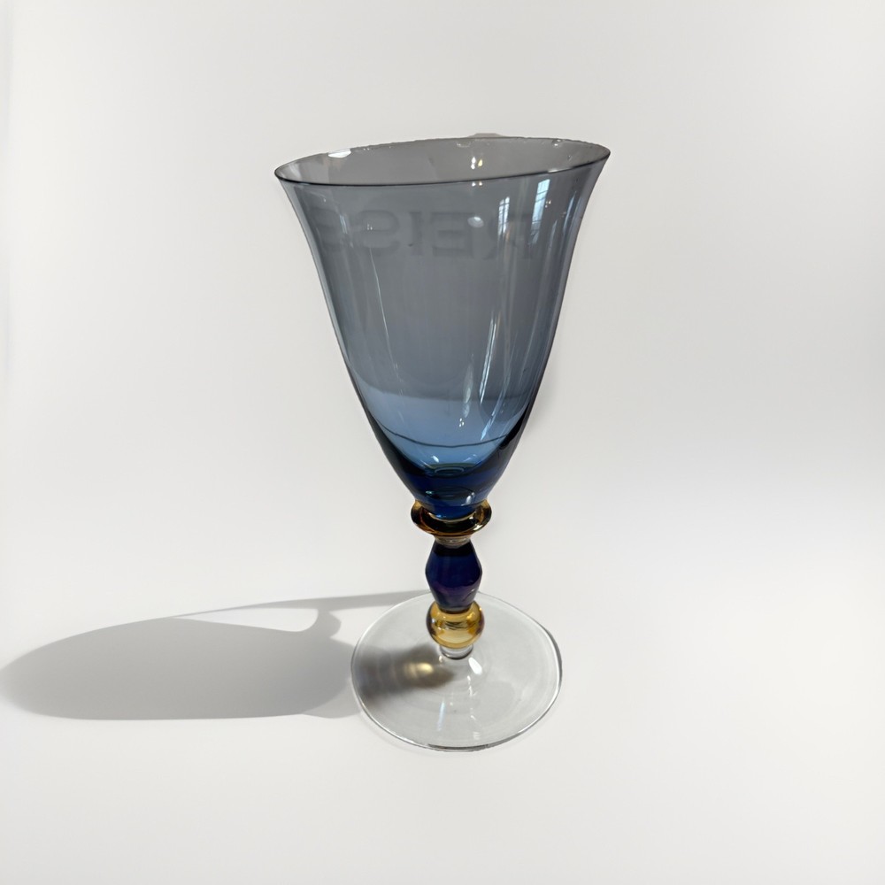 Mikasa Estate Slate Blue Water Goblet. Set of 2 Excellent Condition