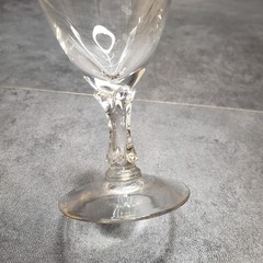 Vintage Fostoria Claret Crystal Glasses Platinum Wedding Ring 4.5 in Set of 8