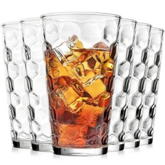 ALINK 16 Oz Drinking Glasses, Set 6 Highball Glass Cups Bar Glasses, Clear
