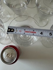 13 Val St Saint Lambert State Plain Water Large Goblet Glass Crystal Vintage