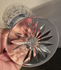 Atlantis Fatima Cut Crystal Water Goblet 7″ Hand Blown/Cut EUC