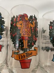 Vintage Indiana Glass 12 Days of Christmas Drinking Tumblers Set Mint Condition