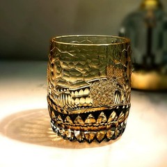 Luxury Whiskey Glass Tumbler Japanese Style Edo Kiriko Glass Hand Cut To Clear