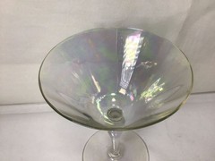 JJ46 Vintage IRIDESCENT ‘»MOTHER OF PEARL TULIP COUPE GLASSES SET OF 6 For Gift