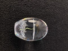 Daum France Crystal Flower Egg Paperweight Mod3