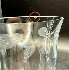 Set of 2 Vietri Incanto Olive Crystal Wine Glasses 6.75″