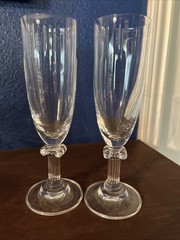 MIKASA PARTHENON Champagne GLASSES SET OF 2 Clear COLUMN