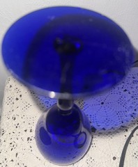 (2) Vintage Cobalt Blue Stemmed Water Wine Goblets 8” X 3” More Available